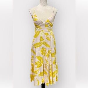 Yellow Floral Maxi Dress - Wild Fable Pastel Yellow Leaf Floral Tiered Dress